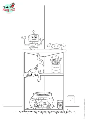 Roboter Katze Fisch